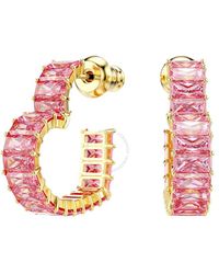 Swarovski - Matrix Baguette Cut Heart Hoop Earrings - Lyst