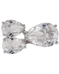 Swarovski - Rhodium Plate Millenia Pear Cut Crystal Cocktail Ring, Size 55 - Lyst