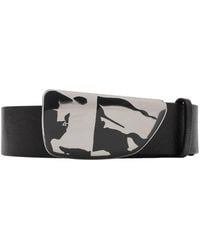 Burberry - Shield Ekd Buckle Leather Belt - Lyst