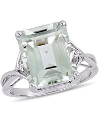 Amour - 5 5/8 Ct Tgw Emerald Cut Quartz And Topaz Twist Ring - Lyst