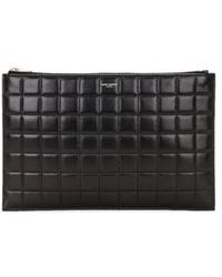 Saint Laurent - Quilted Leather Tablet Pouch - Lyst