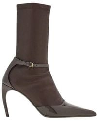 Ferragamo - Britt Leather Pointed Ankle Boot - Lyst