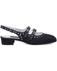 CAREL PARIS - Denim Fabric Queen Slingback Mary Janes, Brand Size 37 Us - Lyst