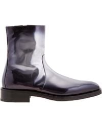 Ferragamo - Gerald Leather Ankle Boots - Lyst