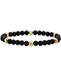 Amour - 19 1/5Ct Tgw Agate Plated Sterling Stretchable Bead Bracelet - Lyst