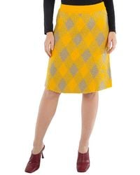 Burberry - Argyle Knee Length Wool Skirt - Lyst
