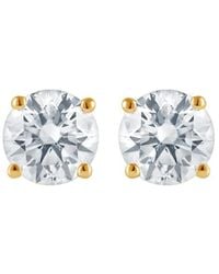 Brilliant Diamond - 14Kt 3.00 Carat Lab Grown Diamond Stud Earrings For - Lyst