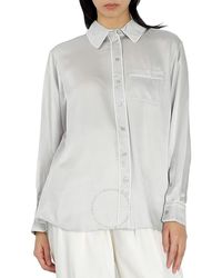 Burberry - Light Pebble Silk Satin Shirt - Lyst