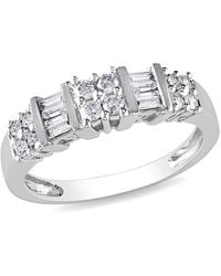 Amour - 1/2 Ct Tw Baguette And Round Diamond Anniversary Ring - Lyst