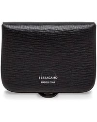 Ferragamo - Classic Leather Logo Print Card Case - Lyst