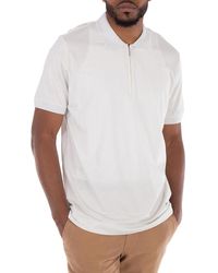 BOSS - Short-Sleeved Zip-Placket Polo Shirt - Lyst
