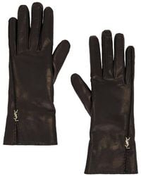 Saint Laurent - Leather Gloves - Lyst