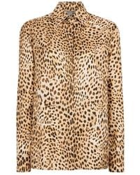Roberto Cavalli - Cheetah Print Silk Shirt, Brand Size 38 Us - Lyst