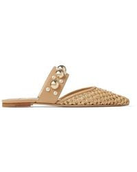 Jimmy Choo - Basette Raffia Flats, Brand Size 34 Us - Lyst