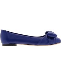 Ferragamo - Ferragamo Varina Bow Leather Ballet Flats, Size 7 C - Lyst