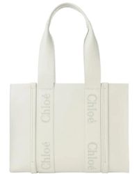 Chloé - Woody Leather Logo Tote Bag - Lyst