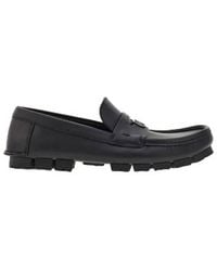 Ferragamo - Driver Loafers With Gancini Ornament - Lyst