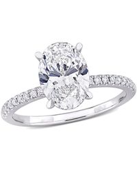 Created Forever - 2 1/6Ct Tw Oval And Round-Cut Lab-Grown Diamond Solitaire Engagement Ring - Lyst