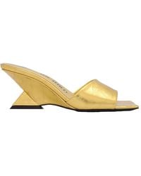 The Attico - Ladies Cheope 60 Mm Metallic Leather Wedge Mules - Lyst