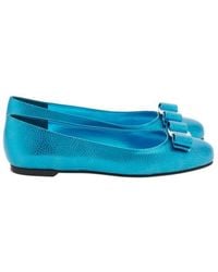 Ferragamo - Varina Leather Ballet Flats - Lyst