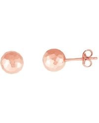 Kylie Harper - Ladies 14K Rose 7Mm Hammered-Finish Ball Stud Earrings - Lyst