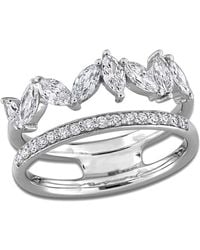 Created Forever - 7/8Ct Tw Marquise-Cut And Round Lab-Grown Diamond Open Design 2-Row Fashion Band - Lyst