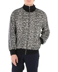Roberto Cavalli - Animalier Jacquard Weave Zip Sweater, Brand Size 48 (Us - Lyst