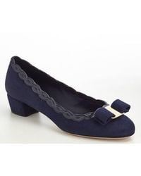 Ferragamo - Vara Bow Suede Pumps - Lyst