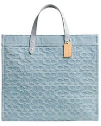 COACH - Signature Denim Tote Bag - Lyst
