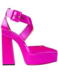Jimmy Choo - Gian 140 Satin Platform Pumps, Brand Size 36 Us - Lyst