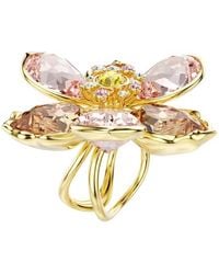 Swarovski - Idyllia Flower Motif-Tone Plated Ring, Size 60 - Lyst