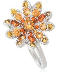 Swarovski - Rhodium Plated Eternal Flower Ring, Size 55 - Lyst