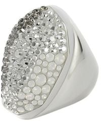 Swarovski - Open Box Rhodium Plated Kinshasa Ring, Size 55 - Lyst