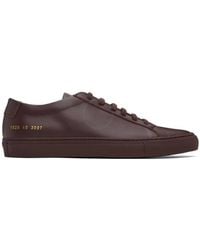 Common Projects - Burgundy Achilles Low-Top Sneakers, Brand Size 43 Us - Lyst