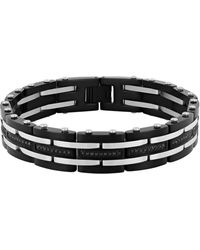 Robert Alton - 1Ctw Diamond Stainless Steel With Finish Link Bracelet - Lyst