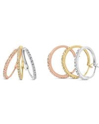 Haus of Brilliance - 14K Tri-Toned 1/3 Cttw Diamond Triple Hoop Earrings (I-J Color, I2-I3 Clarity) - Lyst