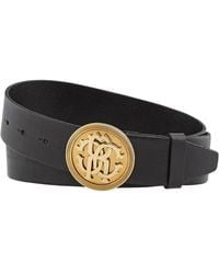 Roberto Cavalli - Leather Rc Logo Medallion Buckle Belt, Cm - Lyst
