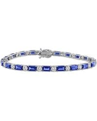 Created Forever - 6 1/3 Ct Tgw Baguette Created Sapphire And 2 1/3 Ct Tw Lab Grown Diamond Tennis Bracelet - Lyst