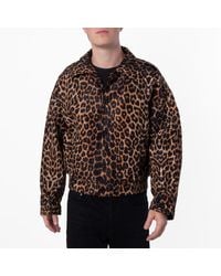 Saint Laurent - Leopard Print Harrington Jacket, Brand Size 48 Us - Lyst