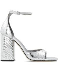 Paris Texas - Fiona Embossed Leather Sandals - Lyst