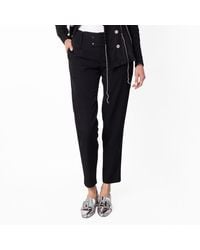 Yohji Yamamoto - Gabardine Belted Tapered Trousers - Lyst