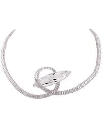 Swarovski - Matrix Baguette Cut Rhodium Plated Choker - Lyst