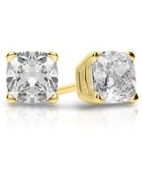 Tresorra - 14K Cushion Cut Earth Mined Diamond Stud Earrings - Lyst