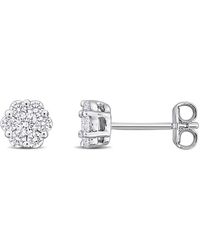 Created Forever - 1/2Ct Tw Lab-Grown Floral Cluster Stud Earrings - Lyst