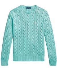 Polo Ralph Lauren - Cotton Cable Crew Knit Sweater - Lyst