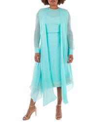 Fendi - Foulard Collar Midi Chiffon Dress, Brand Size 42 Us - Lyst