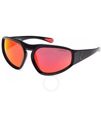 Moncler - Pentagra Red Mirrored Wrap Sunglasses Ml0248 01u 62 - Lyst