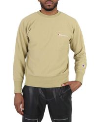 Champion - Sand Reverse Weave Script Logo Crew Sweatshirt, Size - Lyst