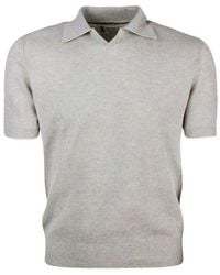 Brunello Cucinelli - Oat Ribbed Knit Polo Sweater, Brand Size 46 (Us - Lyst