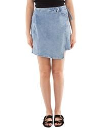 Calvin Klein - Denim A-Line Wrap Skirt - Lyst